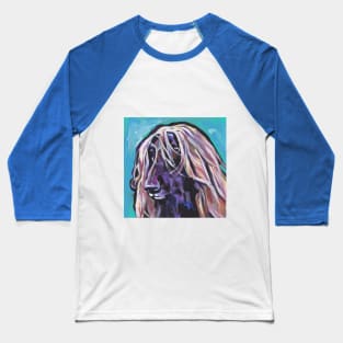 Afghan Hound Dog Bright colorful pop dog art Baseball T-Shirt